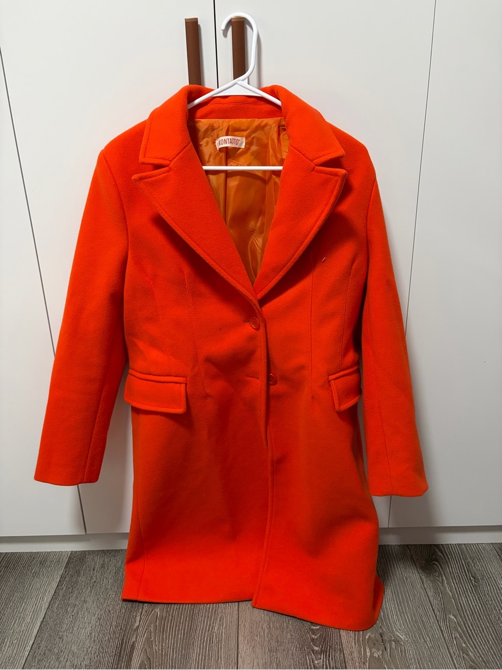 Women’s Tailored Orange Single-Breasted Trench Coat